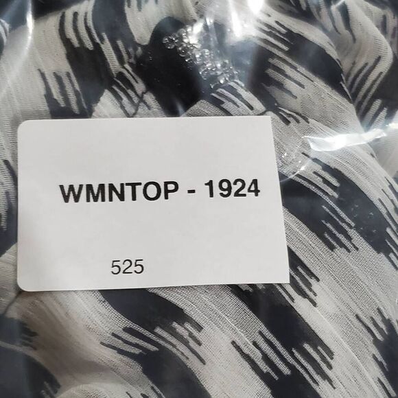 Maurices L/XL Black White Aztec Print Kimono Cardigan Beaded Trim Sheer Lightwei - Picture 9 of 9